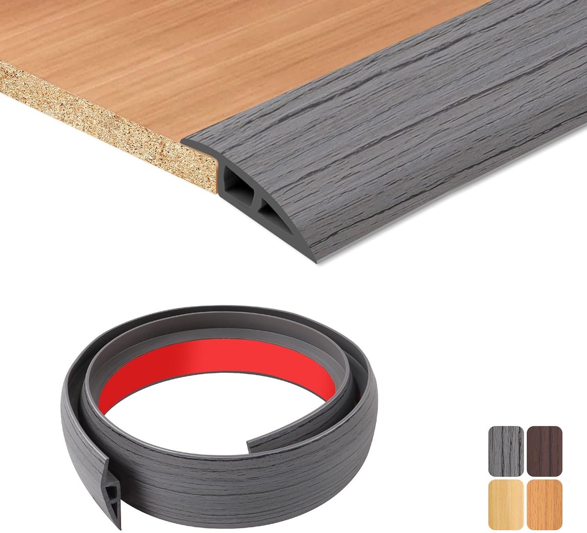 100 x 5 cm threshold height for floors, self-adhesive, flexible transition profile for floors, PVC, for doors, tiles - ShopVlot
