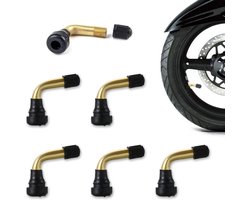 Cosswe 6 Piece 90 Degree Angle Valve Brass Rubber Universal Fit for Cars, Trucks, Motorcycles, Tyre Valve Tuning Cap - ShopVlot