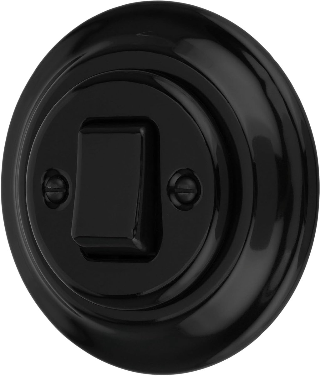 PR1 Cross Switch, Recessed Porcelain Retro All-In-One Black - ShopVlot