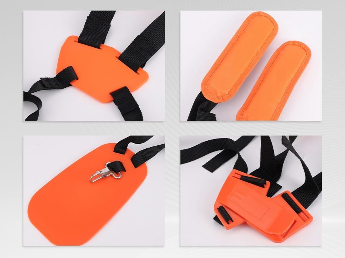 2 stuks dubbele trimmer, schouderriem, draagriem, trimmerriemen van nylon, universeel, oranje, verstelbare draagriem - ShopVlot