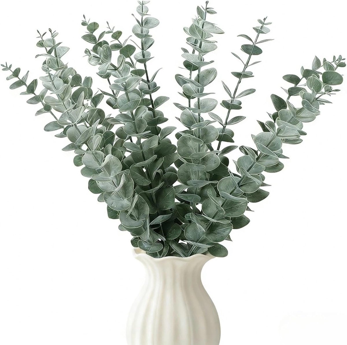 LIUZHUJ 15 stuks eucalyptus kunsttakken, grijze kunsttakken, 42 cm lengte eucalyptus gedroogd, voor slaapkamer - ShopVlot