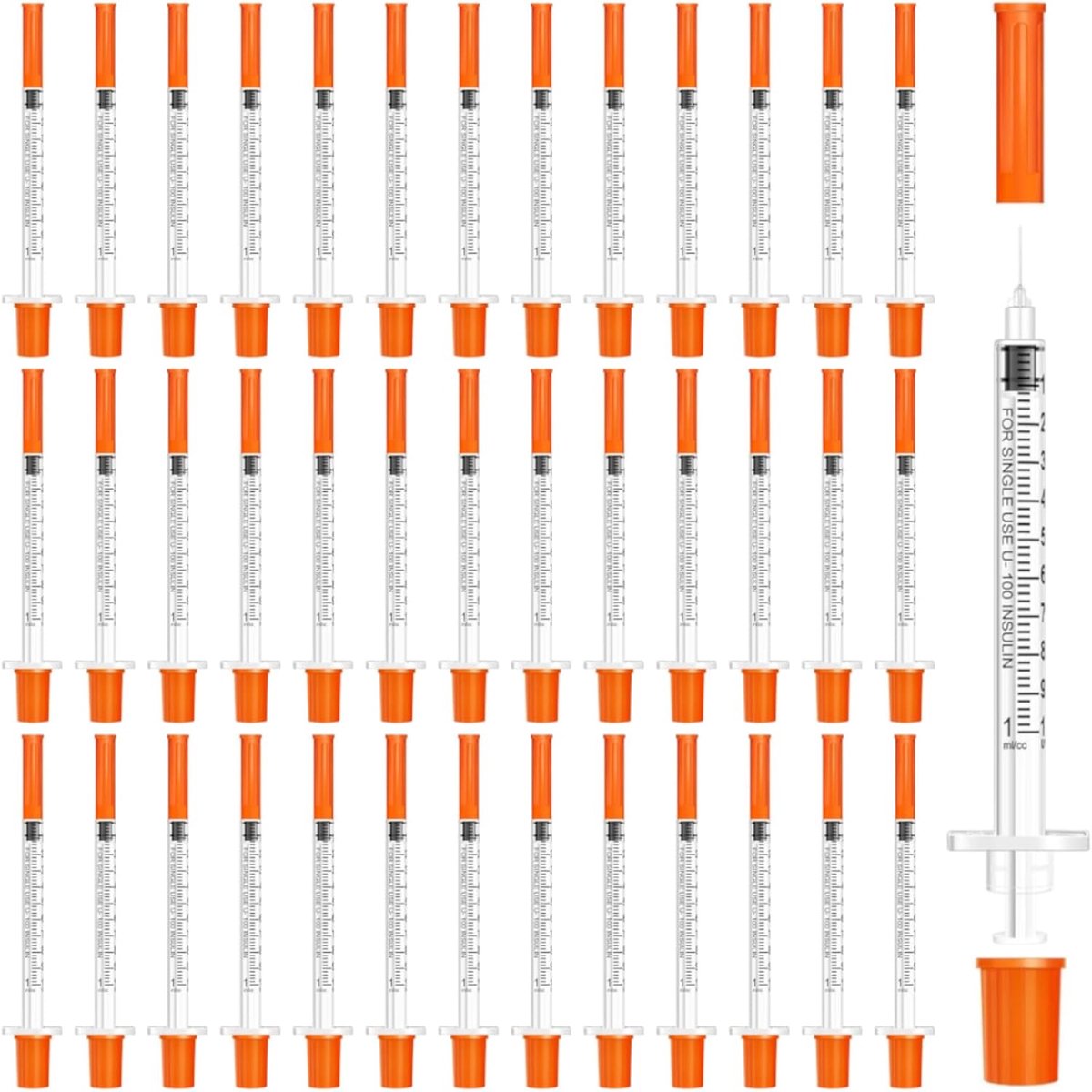 40 stuks 1 ml plastic spuiten, multifunctioneel meetgereedschap, vloeibare meetspuit met maatstrepen, afzonderlijk - ShopVlot