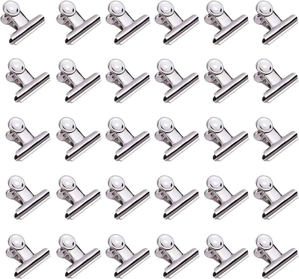 30 Pcs Small Bulldog Paper Clips, 22mm Mini Metal Clips, Multifunctional Hinge Clip, Letter Clip for Tags, Bags - ShopVlot