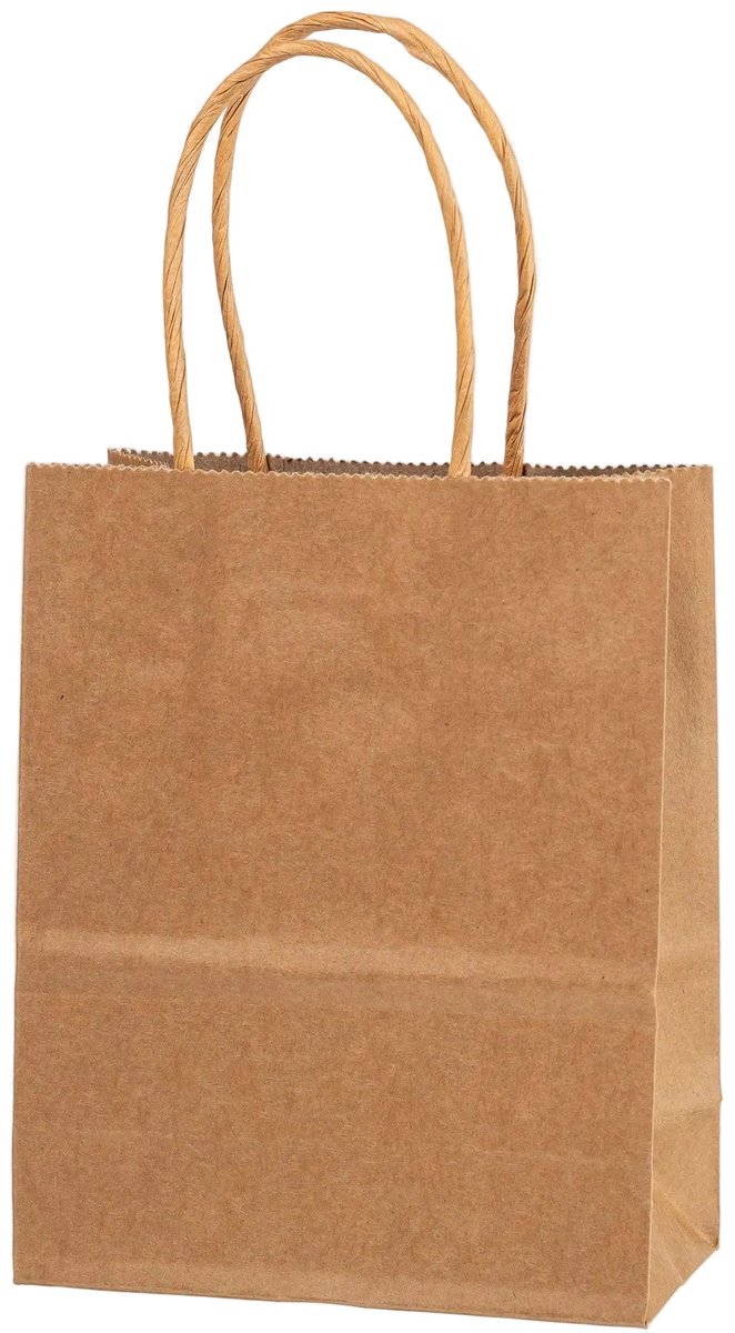 Papieren Draagtas - 60 Stuks -Bruin- 31x42x12cm - Papieren Tasjes - Kraft Tas - Tassen - Cadeau Tas - Hoogwaardig Kraft Papier - Eco-vriendelijk - Ideaal voor Geschenken - Lasentopack