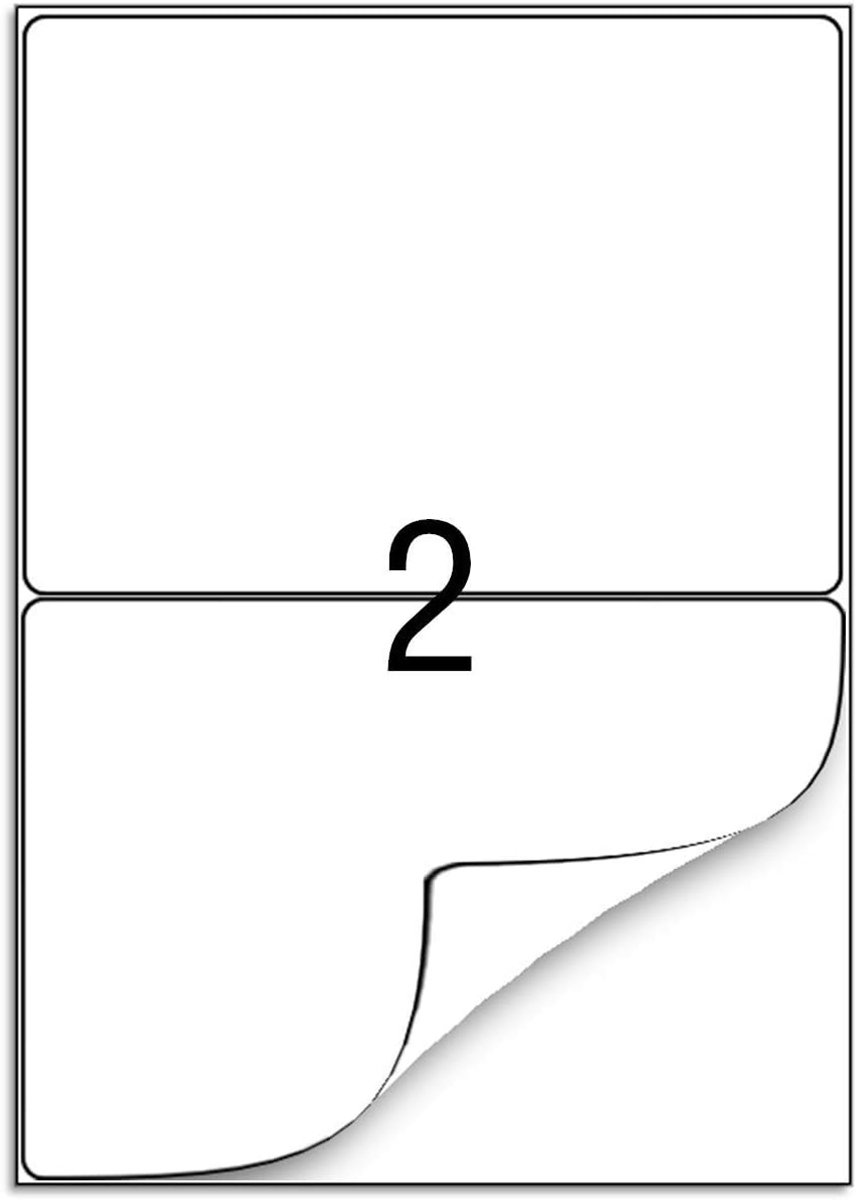 Universal labels, A4 format, 50 self-adhesive labels, 210 x 148 mm, suitable for laser/inkjet/copiers, 25 sheets - ShopVlot