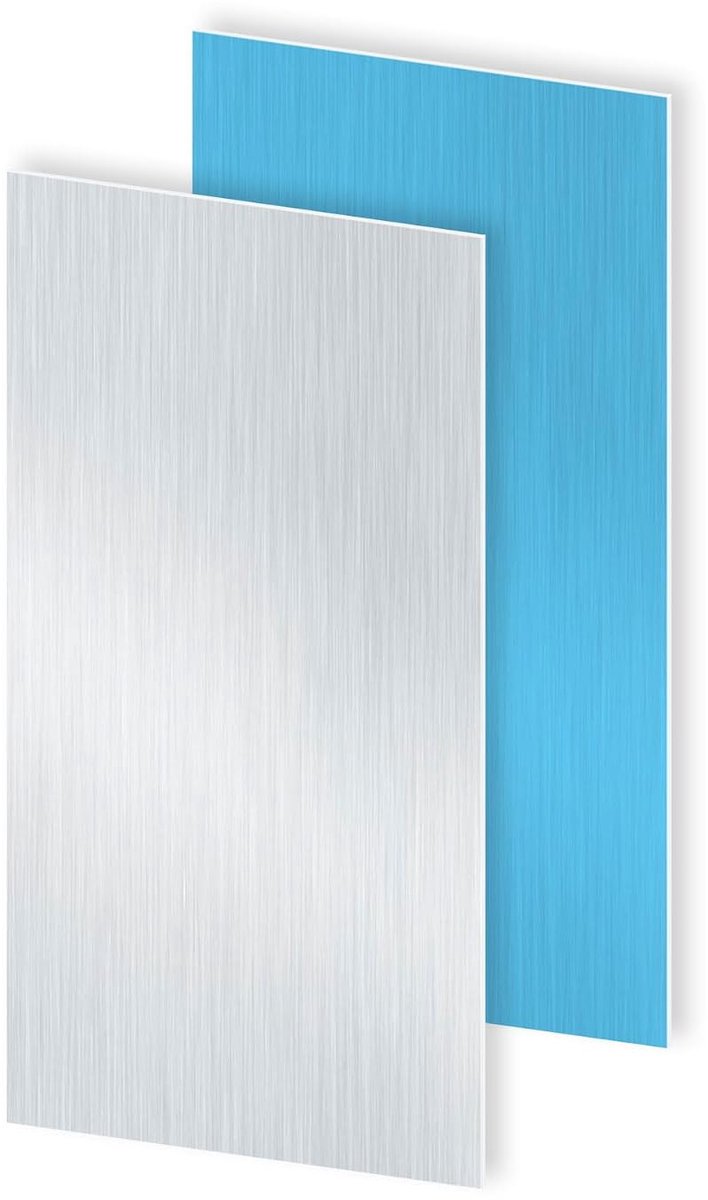 6063 Aluminium Sheet with Double-Sided Protective Film, 300 mm x 150 mm x 0.8 mm Wall Thickness, Square Aluminium - ShopVlot