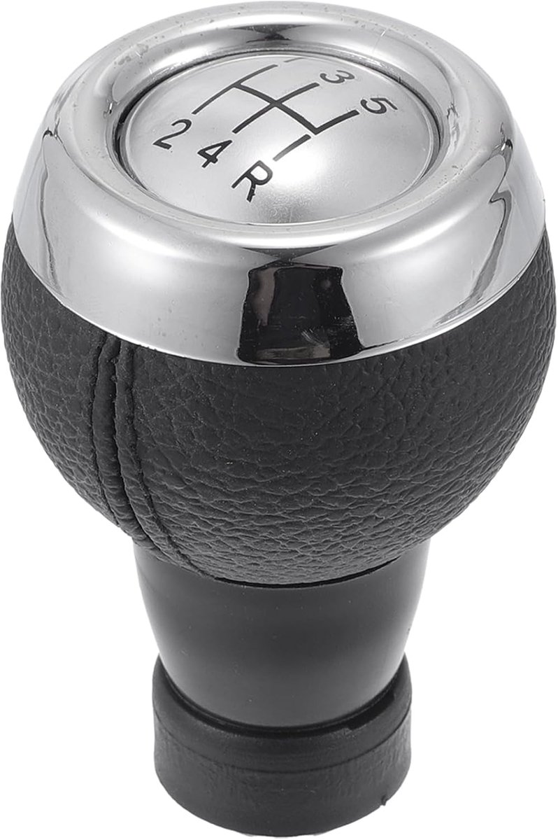 5 Speed Manual Gear Shift Knob - Car Shift Knob - For Mini Cooper R56 2006-2012 Plastic Faux Leather Black Silver Tone - ShopVlot