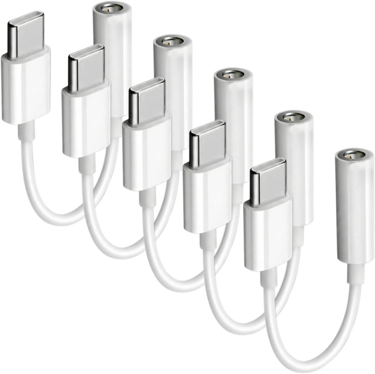 5 stuks USB C naar 3,5 mm jack adapter audio jack kabel hoofdtelefoon earpods jack bus adapter USB C jack adapter voor - ShopVlot