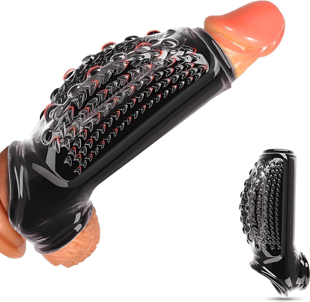 Herbruikbare penishuls voor mannen - Elastische siliconen penisverlenger en verlengingshuls, handboeien voor - ShopVlot