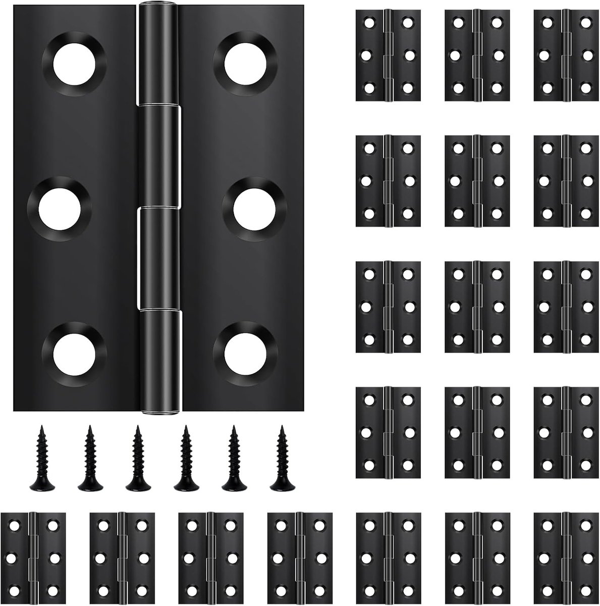 20pcs 44mm x 31mm Black Stainless Steel Piano Tape Small Hinge Tape Door Hinge Door Hinge for Doors Windows Cabinets - ShopVlot