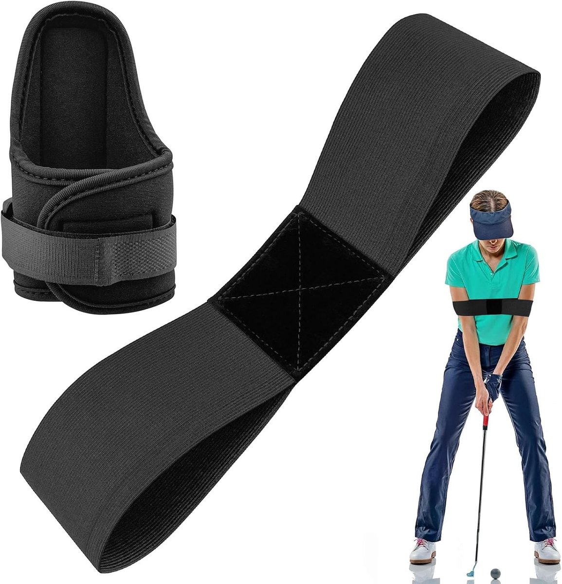 2 Pcs Golf Training Aids, Golf Wrist Correction Trainer & Bracelet Set, Golf Swing Trainer, Improve Your Swing Posture - ShopVlot