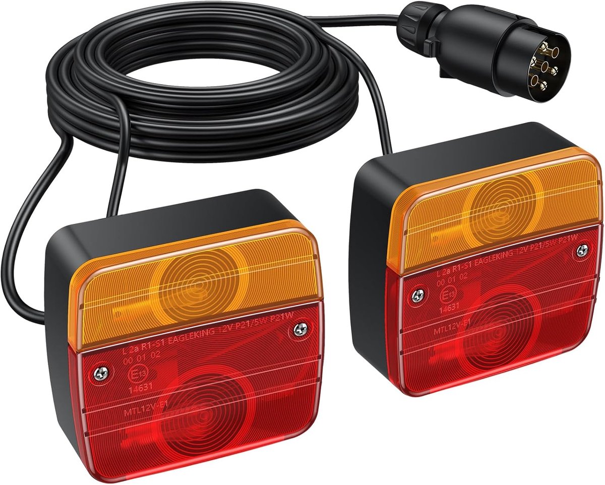 PROZOR Rear Light Set Integrated Rear Light for Trailers E13, DC12V, Mounting with Screws, E-Mark, Brake Light for - ShopVlot