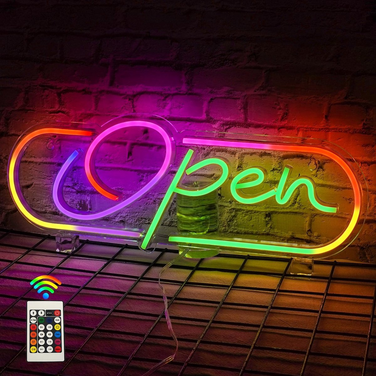 Looklight Open Neon Signs LED Neon Open Sign for Business Adjustable Brightness Neon Lights Open Led Sign for Shop - ShopVlot