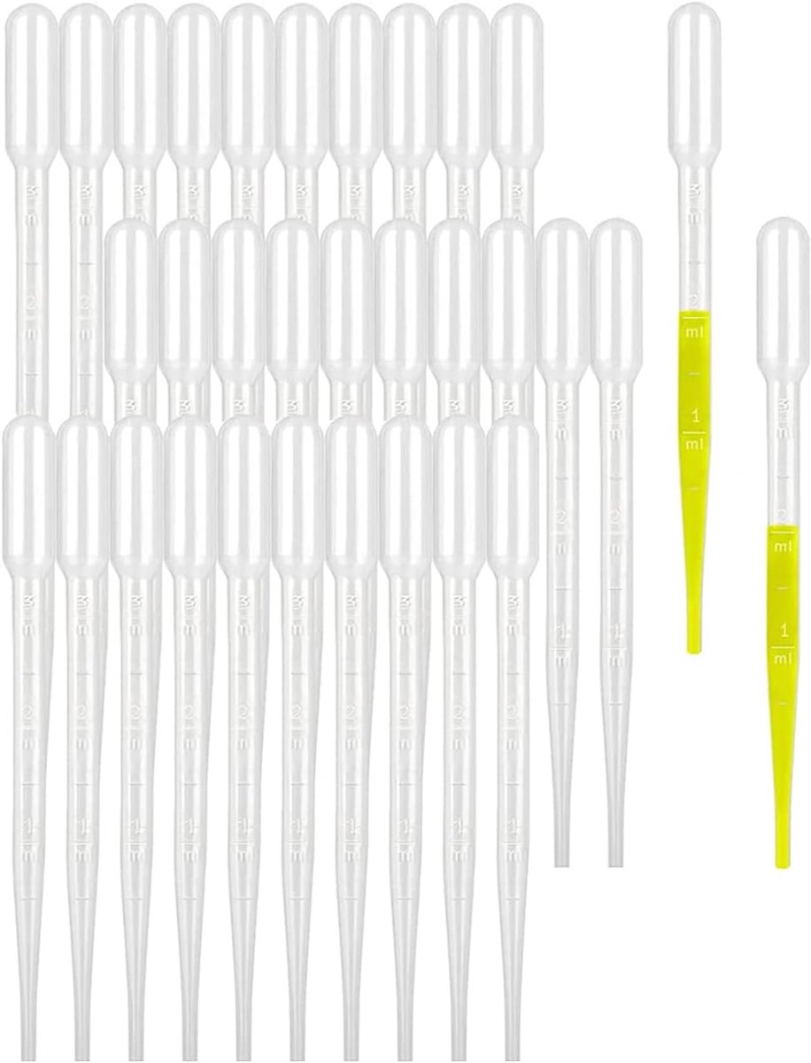 Pack of 30 Pipettes, 2ml Reusable Pipettes, Transparent Measuring Pipettes, Transfer Pipettes for Laboratory - ShopVlot