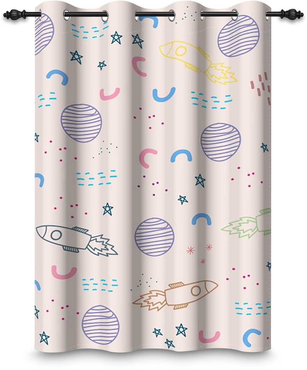 107 x 160 cm Ruimtevaart Gordijn voor de Kinderkamer