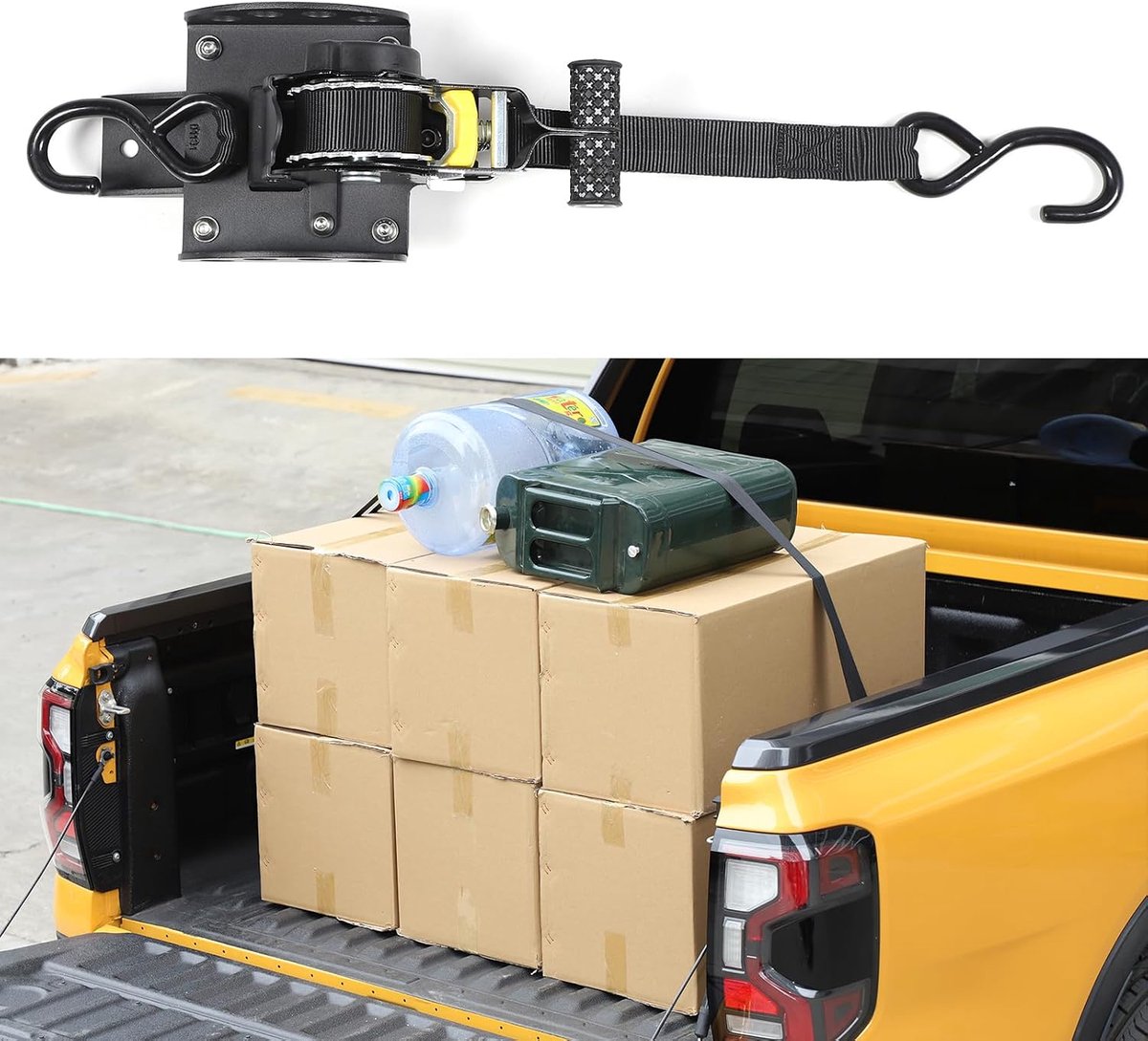 Auto intrekbare ratel riemen voor @Ford @Ranger 2023-2026 beschikt over 1500 lbs/680 kg breuksterkte, zelfintrekbare - ShopVlot