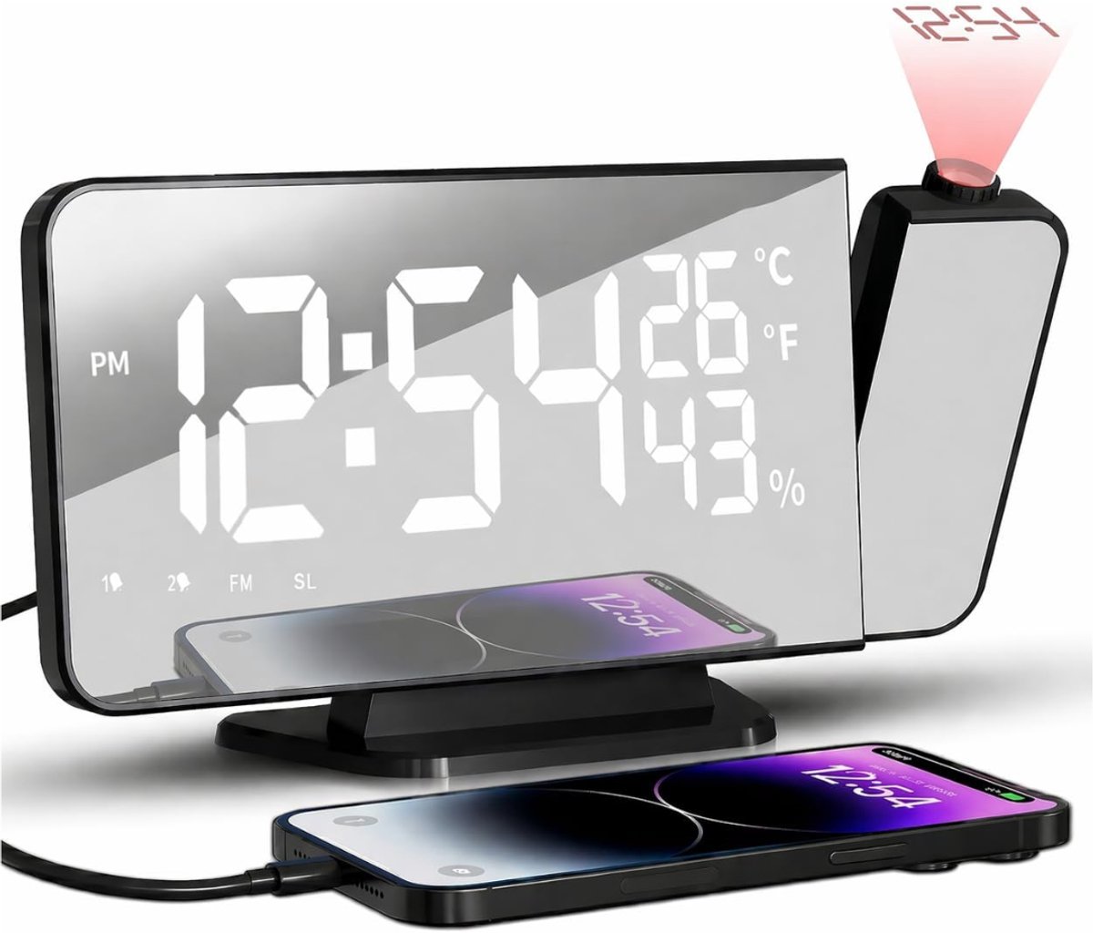 Zavio® Klokradio met Wekker - Digitale Wekker - Wekkerradio