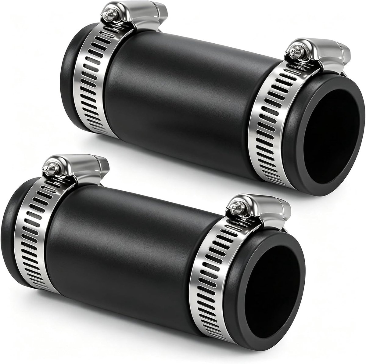 2 stuks flexibele , 32 mm flexibele rubberen met roestvrijstalen klemmen, buiskoppeling voor buisventilator - ShopVlot