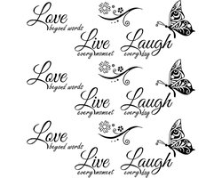 VIKSAUN 3 Pcs Live Love Laugh Wall Stickers Living Room Wall Decoration Inspirational Quote Stickers Home Decoration - ShopVlot