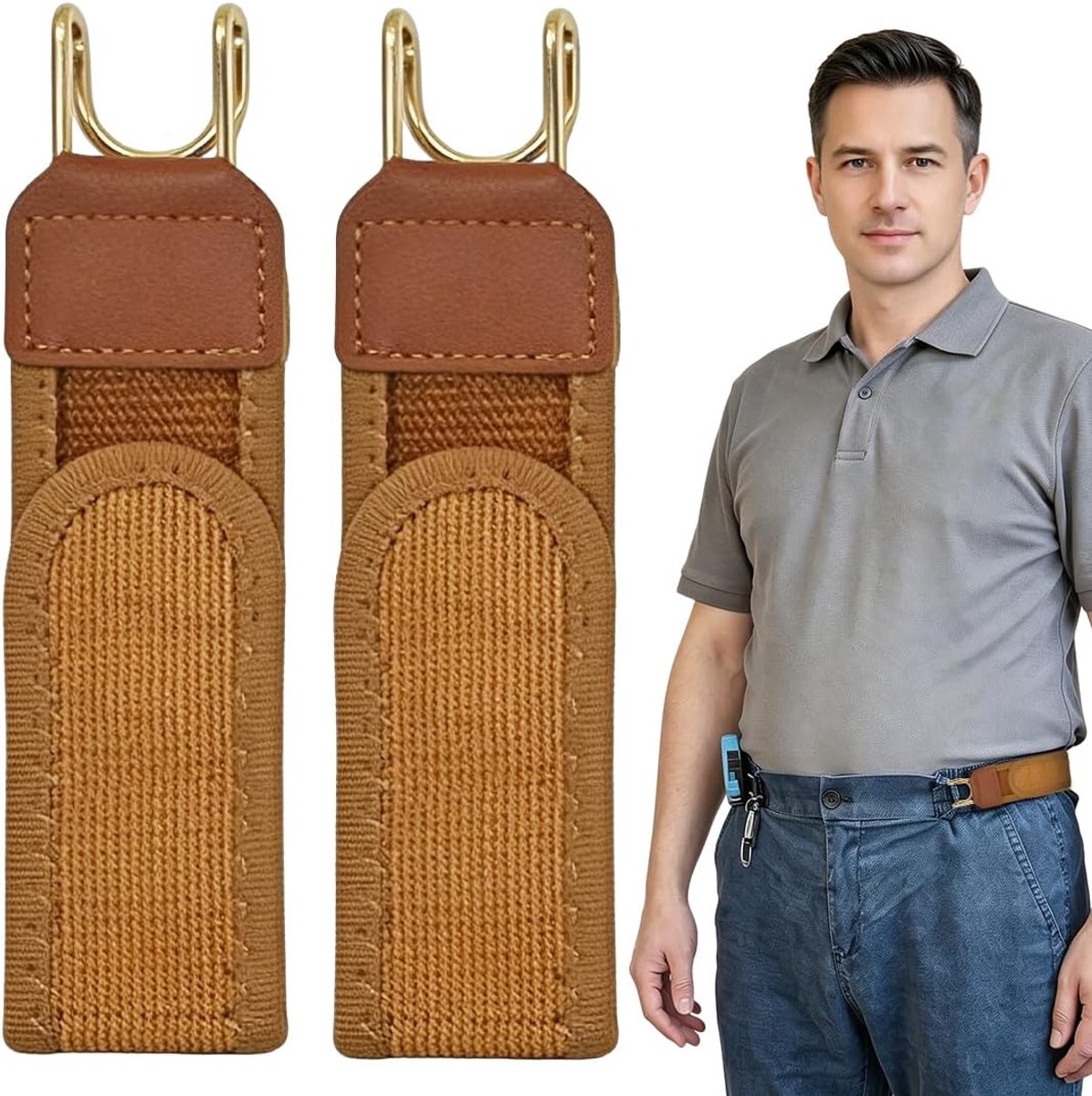 2-delige herenriemen,herenriem zonder gesp,herenelastische riem,gesploze riemset,voor mannen en vrouwen,voor mannen en - ShopVlot