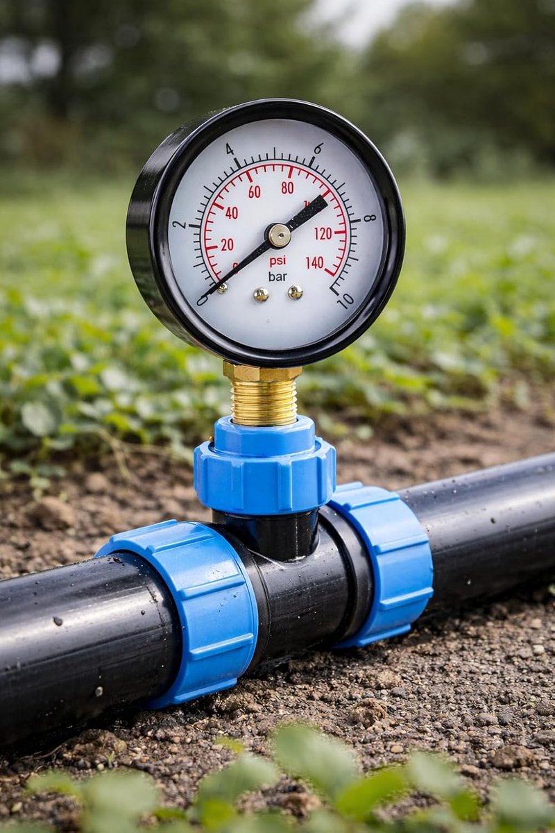 Riegopro Droogkogelmanometer, nauwkeurige waterdrukmeting, met adaptermoer, 1/2 inch, accessoires voor irrigatie en - ShopVlot
