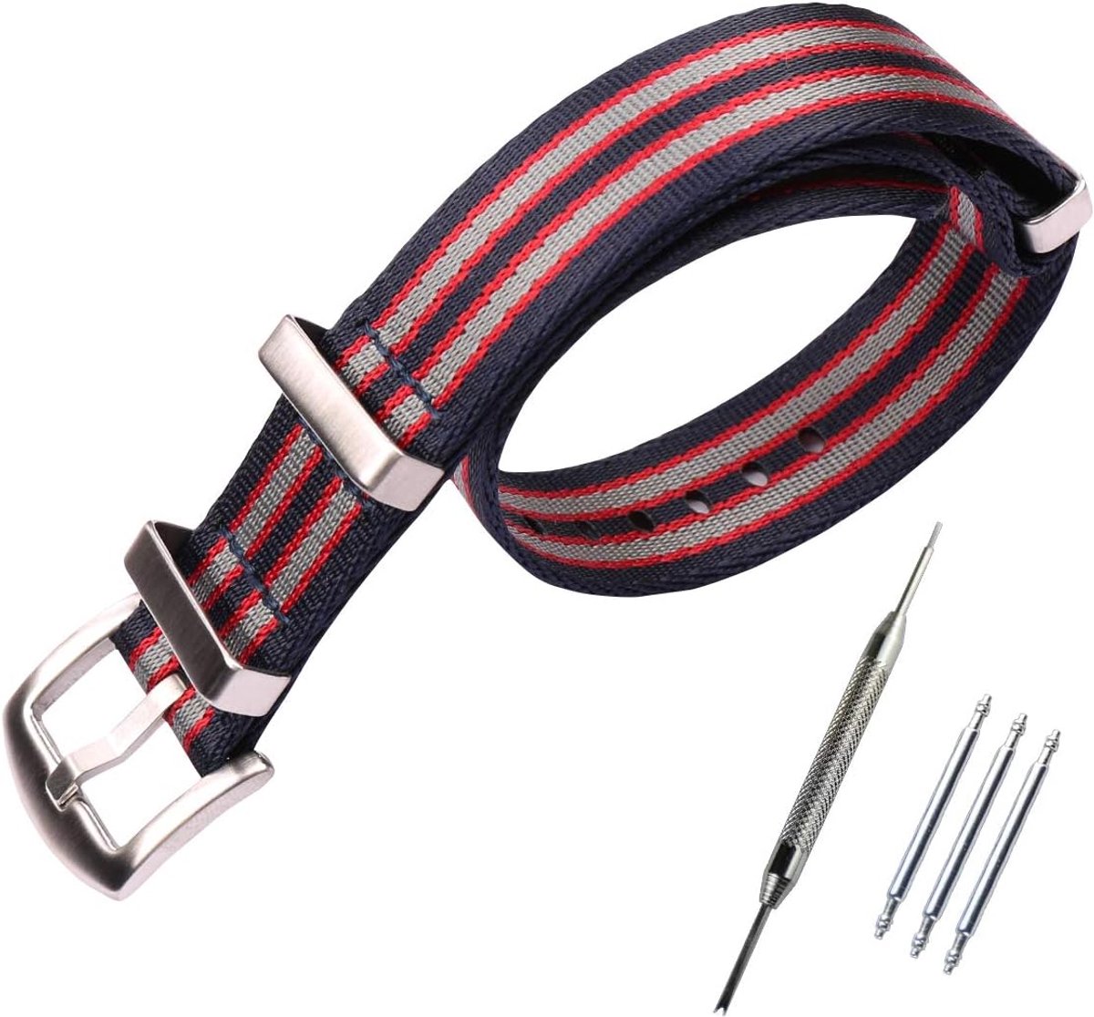 Militaire premium nylon horlogeband, vervangende horlogeband voor mannen en vrouwen, 22mm, Gecreëerde kwarts - ShopVlot