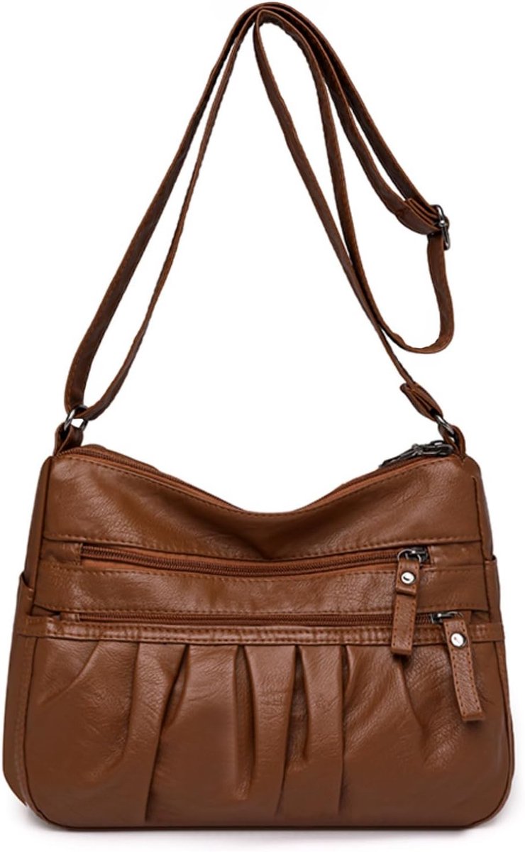 LassZone Crossbody Bag for Women Soft PU Leather Handbags Ladies Waterproof Shoulder Bag Travel Satchel Purse - ShopVlot