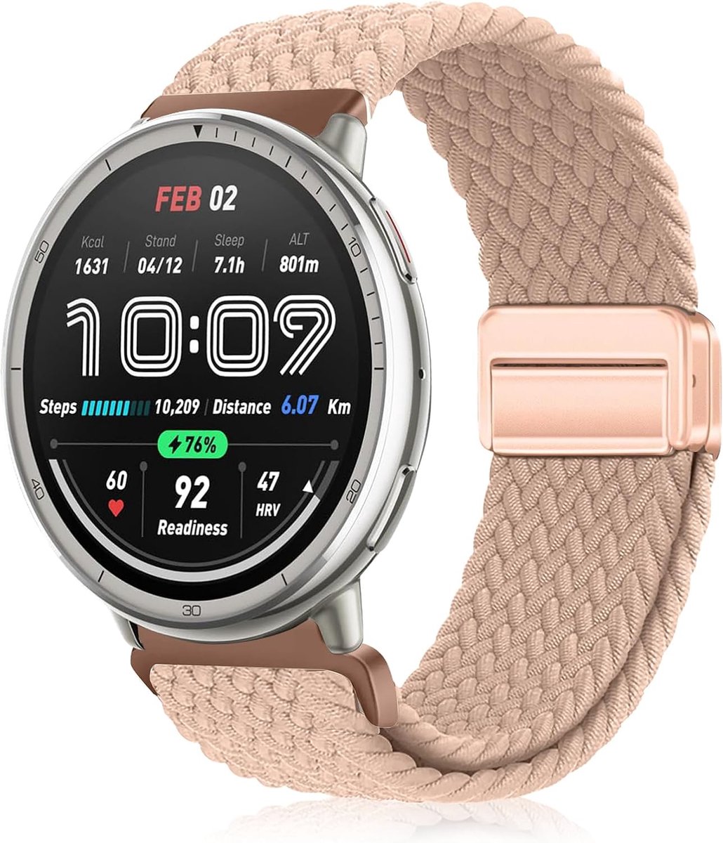20mm Nylon Strap, Compatible with Amazfit Active 2, Cool Brown, Nylon - ShopVlot