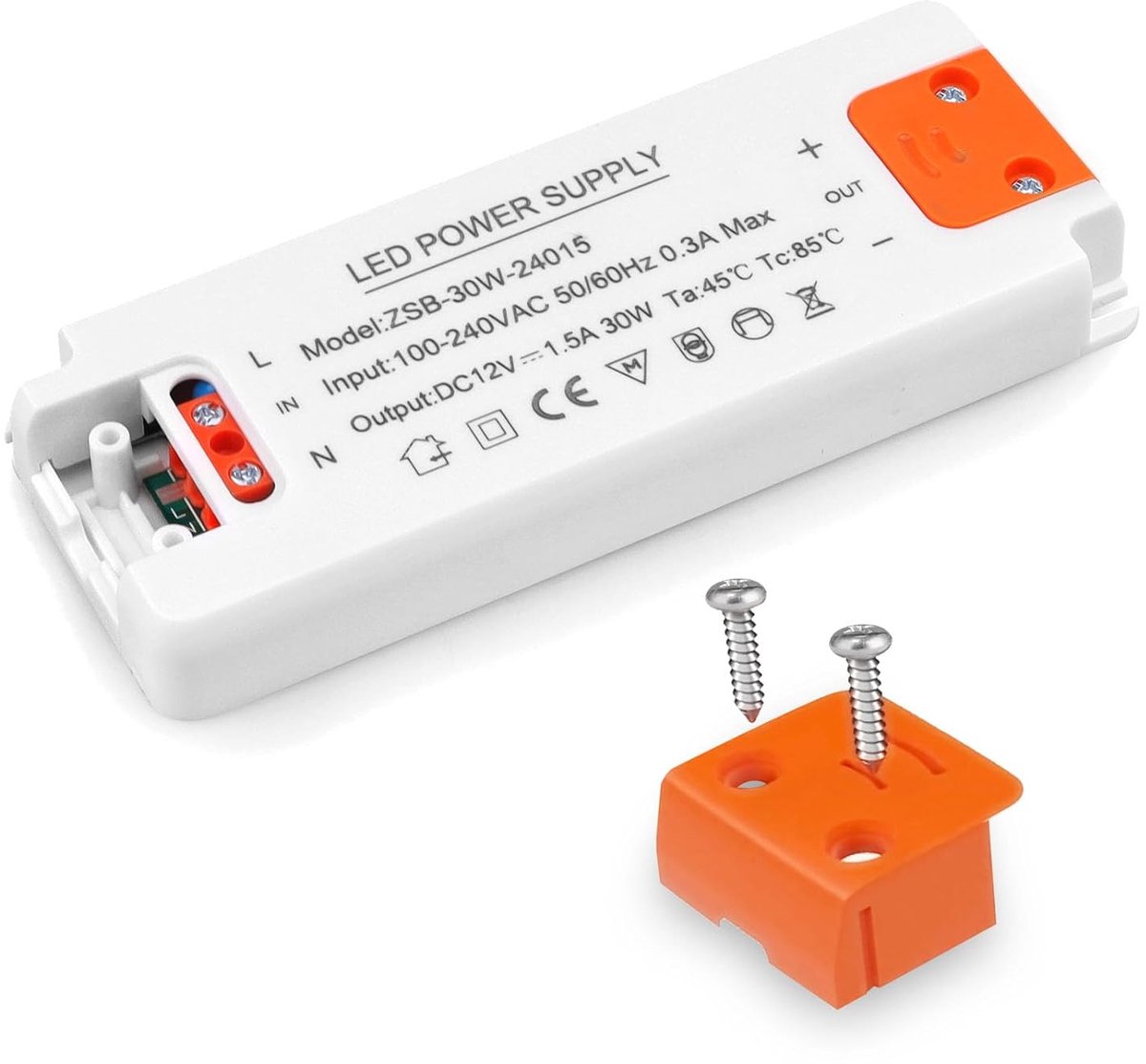 LED Transformer 30W, Ultra Slim 24V LED Driver 240V AC to 12V DC 2.5A, constant voltage power supply adapter, low - ShopVlot