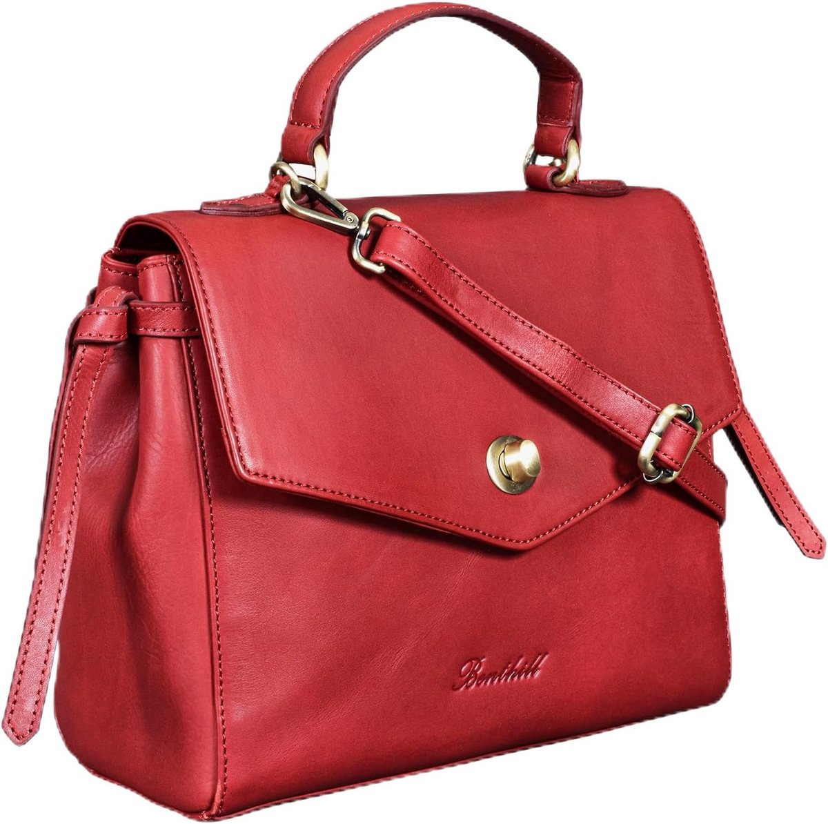 Benthill Genuine Leather Handbag for Women, Cowhide Leather Handbag, Vintage Shoulder Bag for Women, Shoulder Bag - ShopVlot