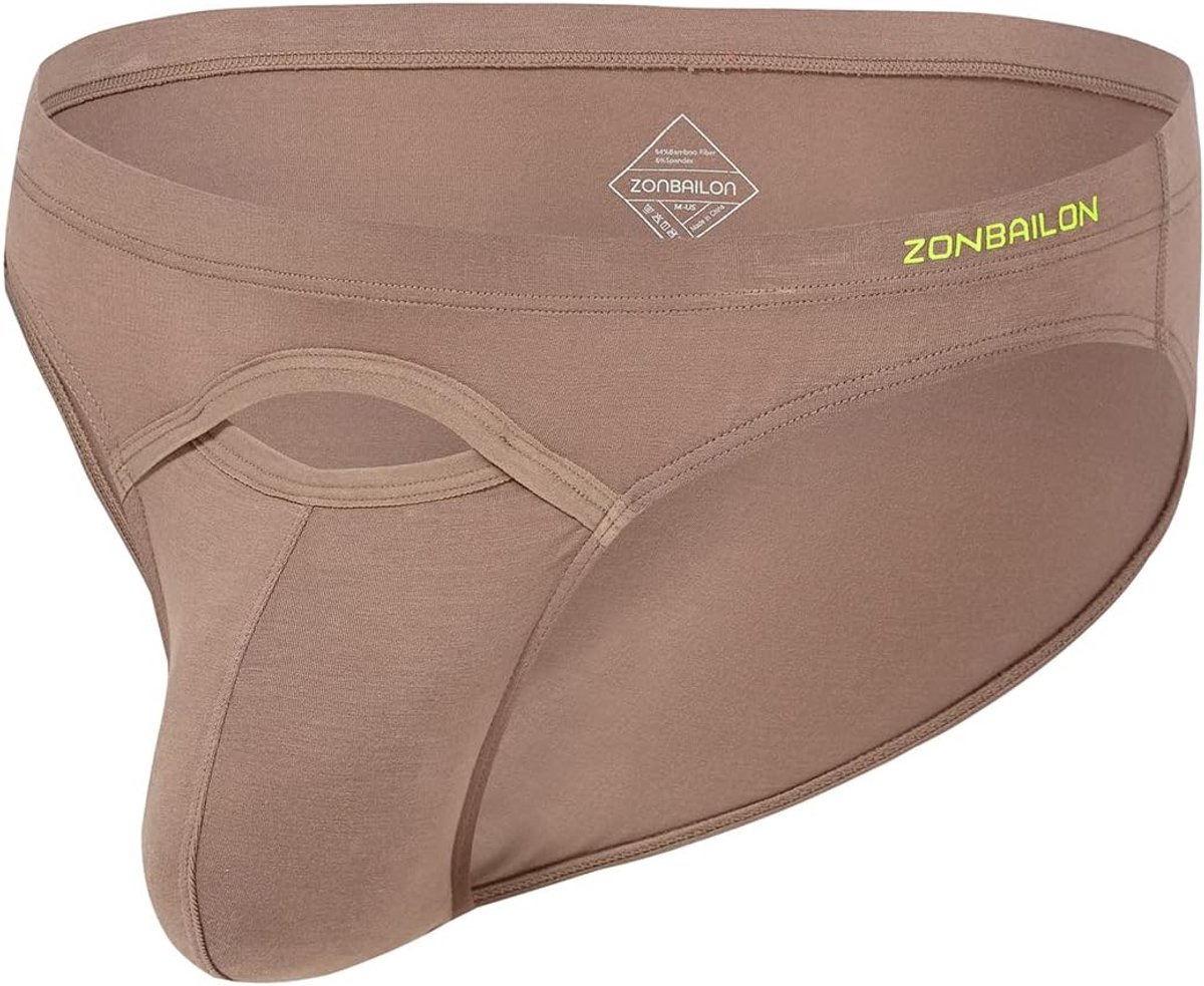 Men's Briefs Sexy Front Opening Pouch Bulge Improvement Low Rise Stretchy Soft Comfortable Male Underwear - ShopVlot
