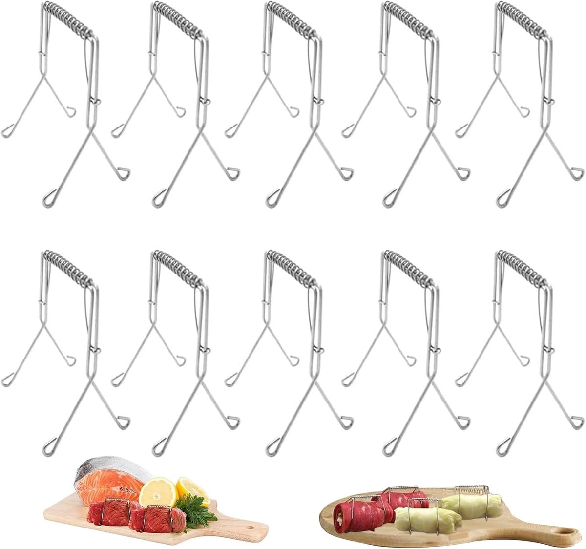 Pack of 10 stainless steel roulade clips, reusable, roller clips, carbon roller clips, roulade clips as a perfect - ShopVlot