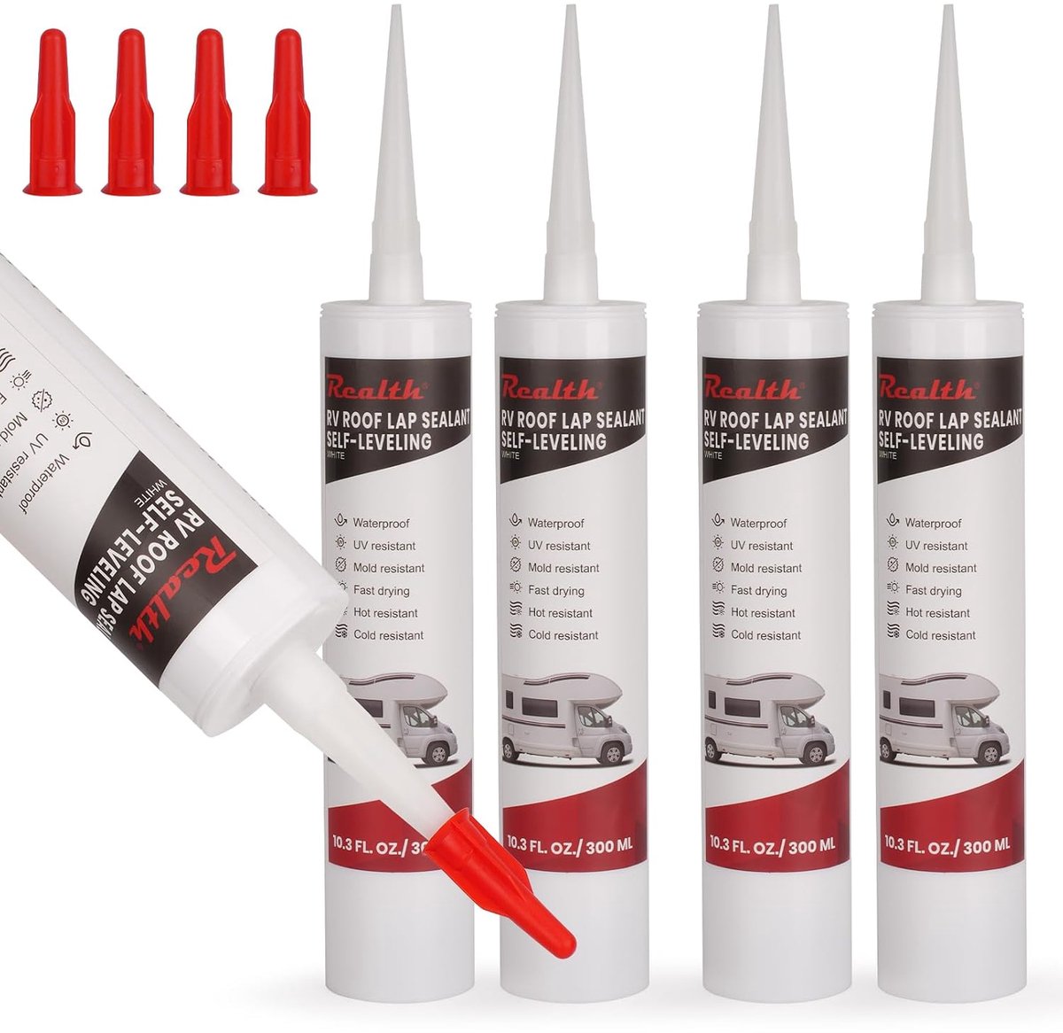 Realth Roof Adhesive 1200 ml White Multifunctional Sealant for Joints, Cracks, Instant Waterproof, RV Roofing, Tear - ShopVlot