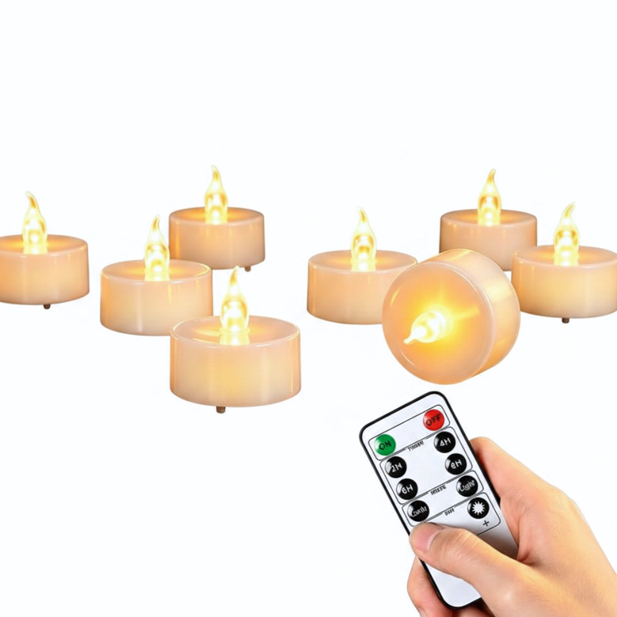 ZRNS® Elektrische Theelichtjes - Waxinelichtjes op Batterijen - LED Kaarsen - Flikkerende Vlam - 12 Stuks