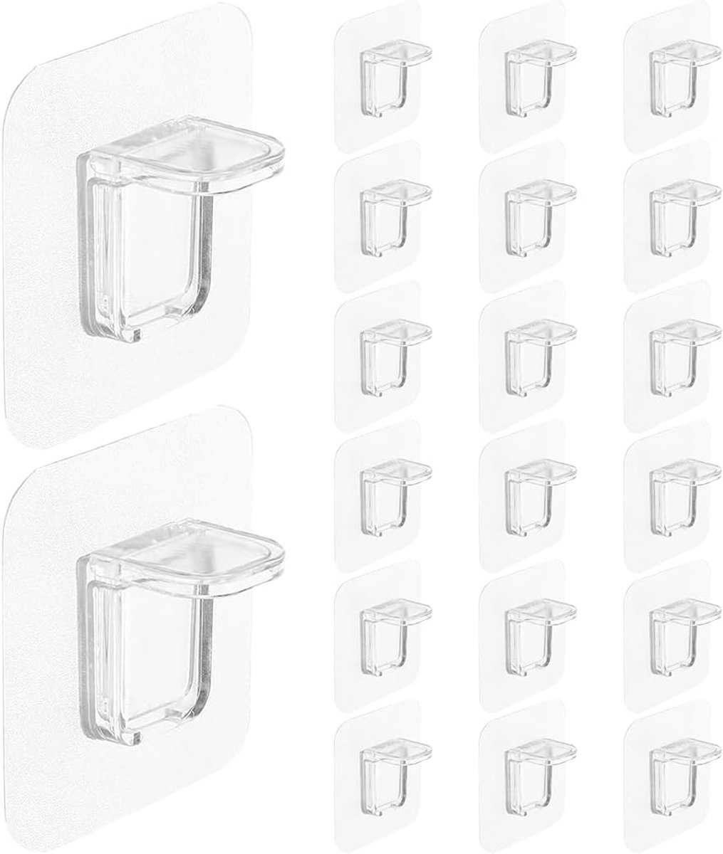 Zelfklevende plankdragers 5,5 x 5,5 cm - transparant plastic - verwijderbaar - eenvoudig te bevestigen zonder boren - ShopVlot