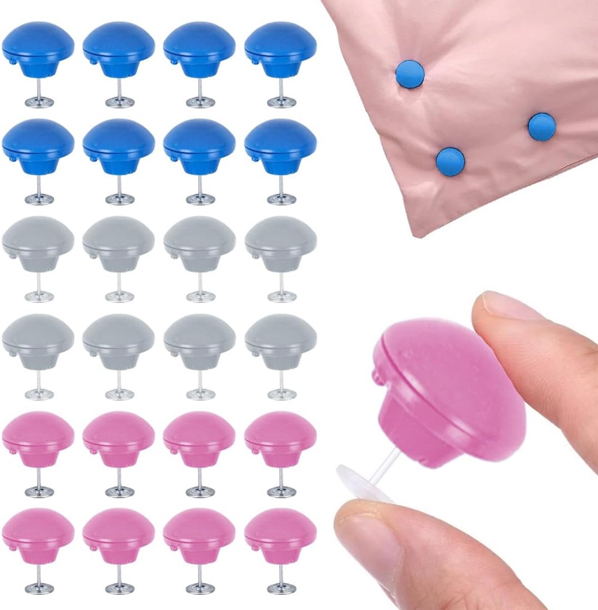 Dekbedclips - Dekbedbevestiging - Bed Netjes Houden - Versterkte Grip - 24 Stuks - Grijs