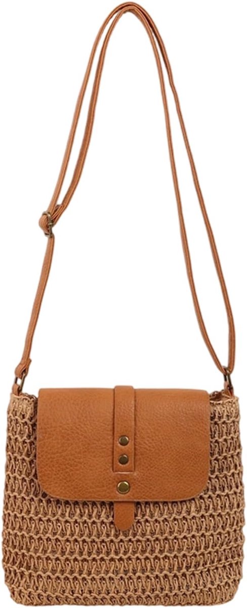 Stro tas voor dames - handgemaakt rietjes - boho-stijl - perfect voor strandreizen - ShopVlot