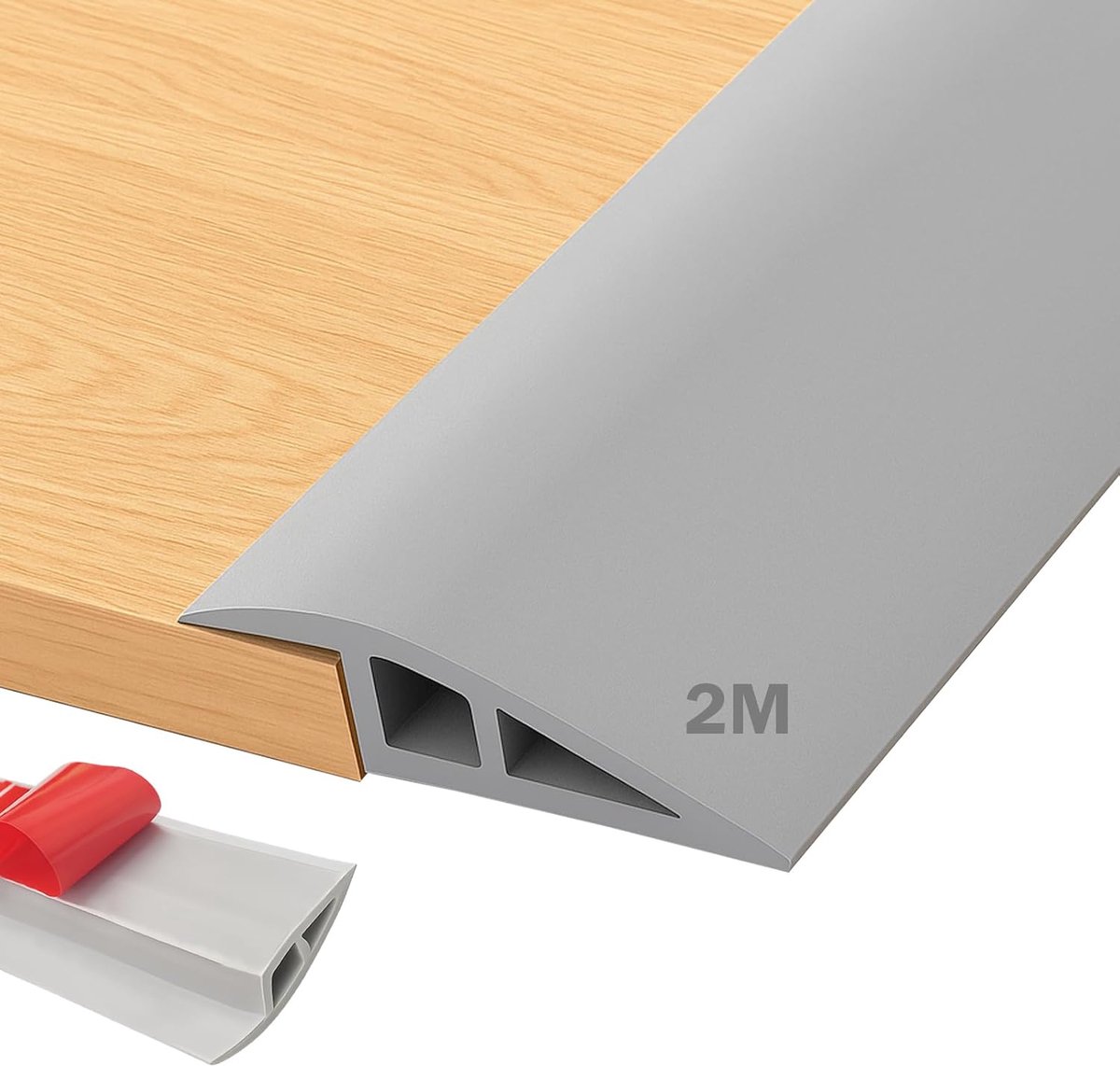 Vloer overgangsprofiel 2 m x 2 mm - Zelfklevend PVC - Hoogte-aanpassing 5 mm tot 10 mm - Naadloze overgang voor vloeren - ShopVlot