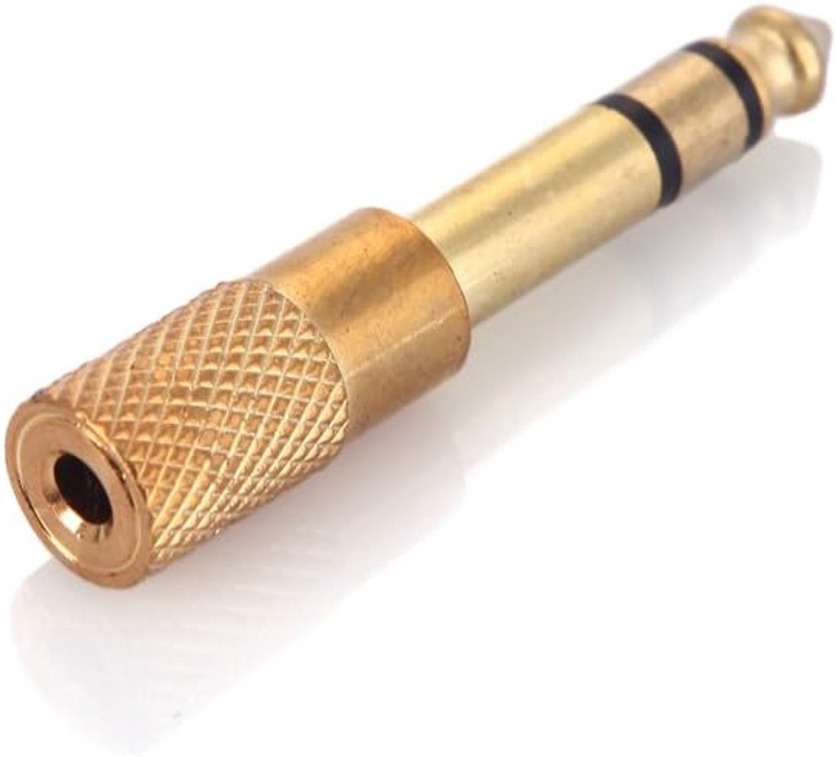 Hoofdtelefoonadapter 3.5mm - Audio converter - Goudplated - Geschikt voor gitaren en microfoons - ShopVlot
