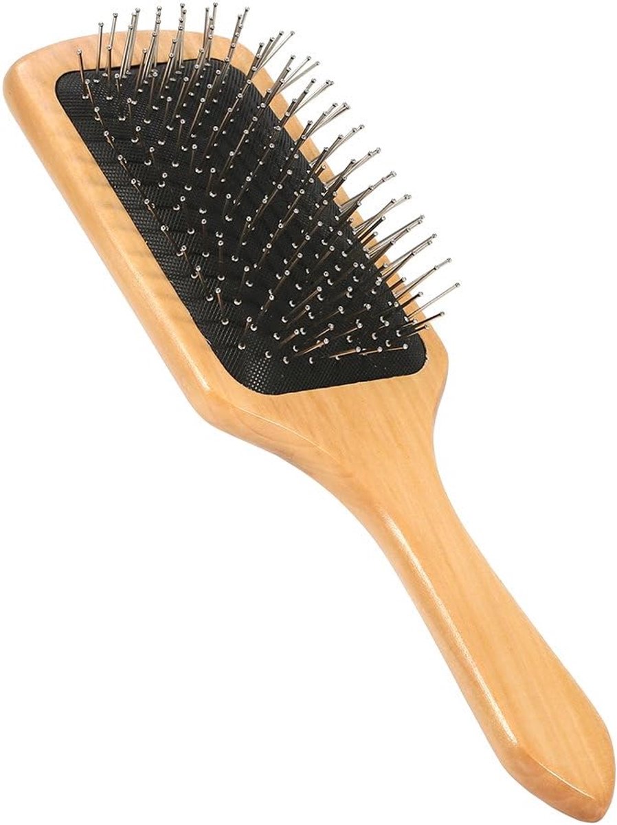 Haarborstel - Houten Scalp Massage Borstel - Ergonomische Handgreep - Voor alle haartypes - ShopVlot