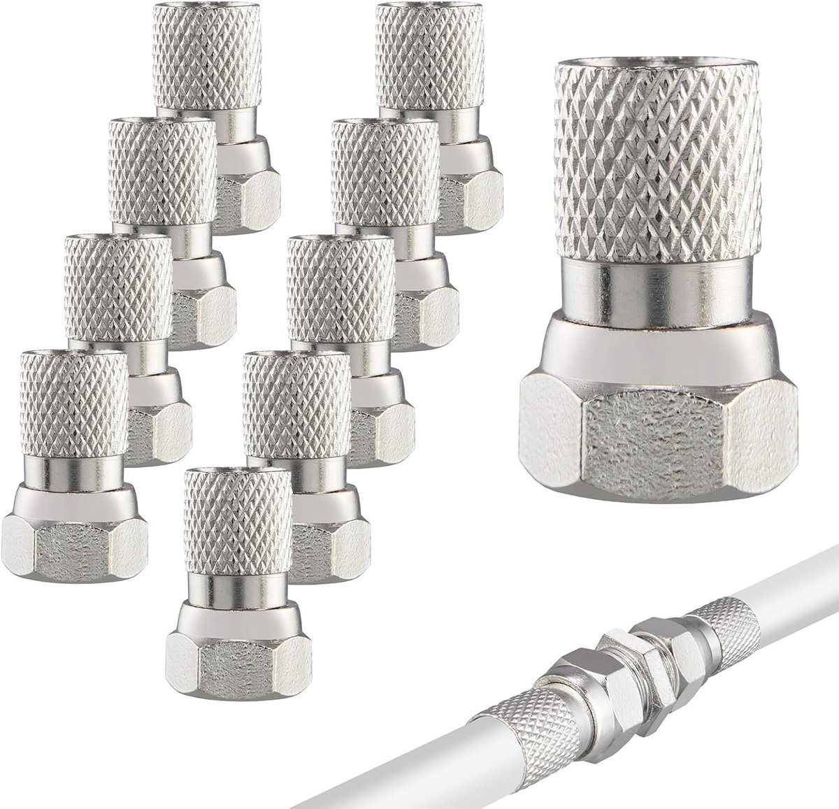 F plug 7mm - Coaxiale kabel connector - Geschikt voor satellietinstallatie - Weerbestendig en stevig - ShopVlot