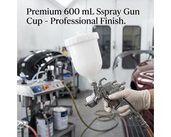 Spuitpistool beker 600ML - Gravity Feed kunststof - Hoge hardheid - Perfecte vervanging voor D-evilbiss GTI/T-EKNA - ShopVlot