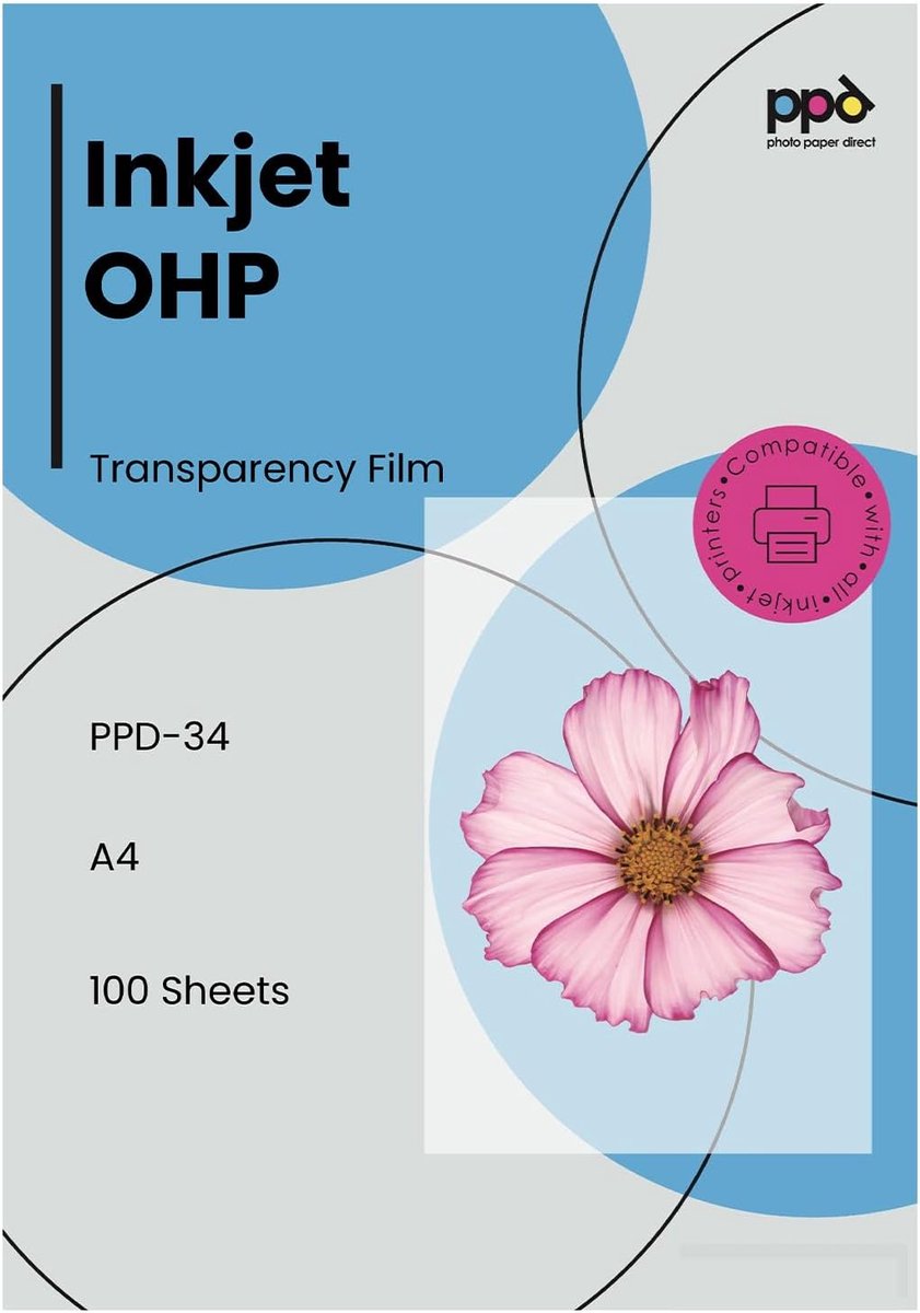 Overheadfilm A4 100x - Transparante inkjet premium - Nieuwe microporeuze coating - Ideaal voor presentaties - ShopVlot