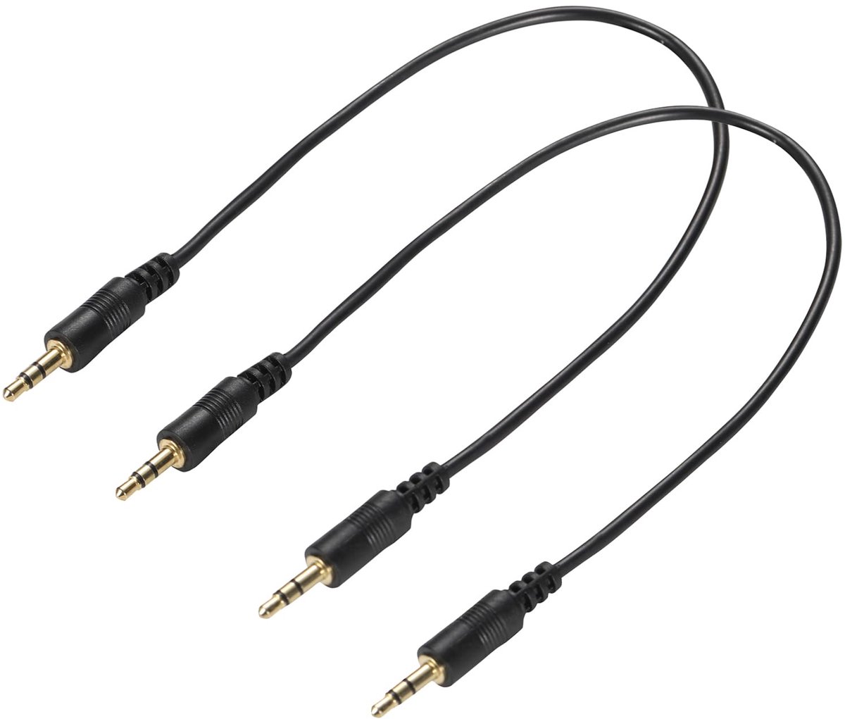 Audio kabel 30cm - 3.5mm TRS jack - Male naar male - Ideaal voor hoofdtelefoons - ShopVlot