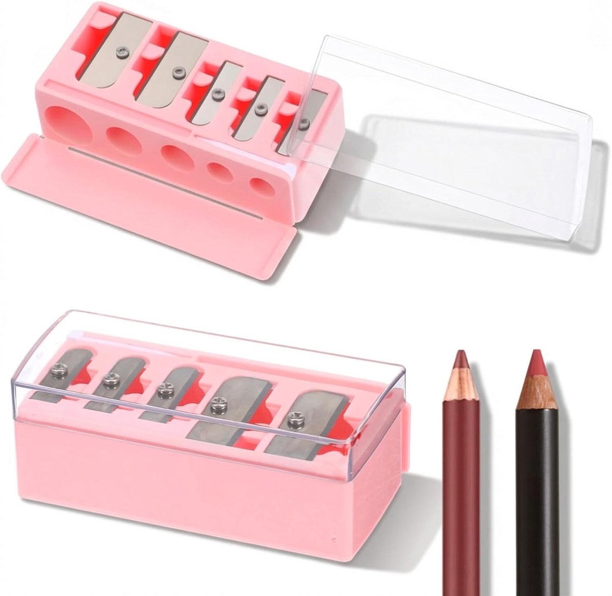 Cosmetische Puntenslijper - Roze - 8,8 x 3,9 x 3,1 cm - Duurzaam en Compact - Voor Make-up Stiften