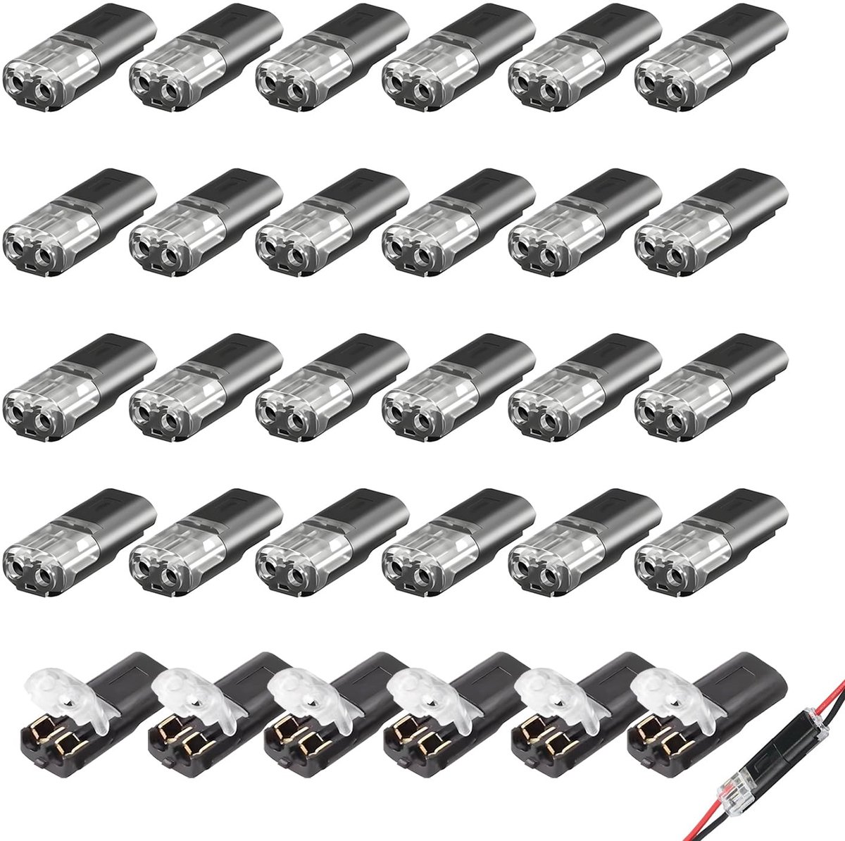 Kabelconnector 2-pins - Waterdicht - Plug-in connector - Betrouwbare verbinding voor elektrische projecten - ShopVlot