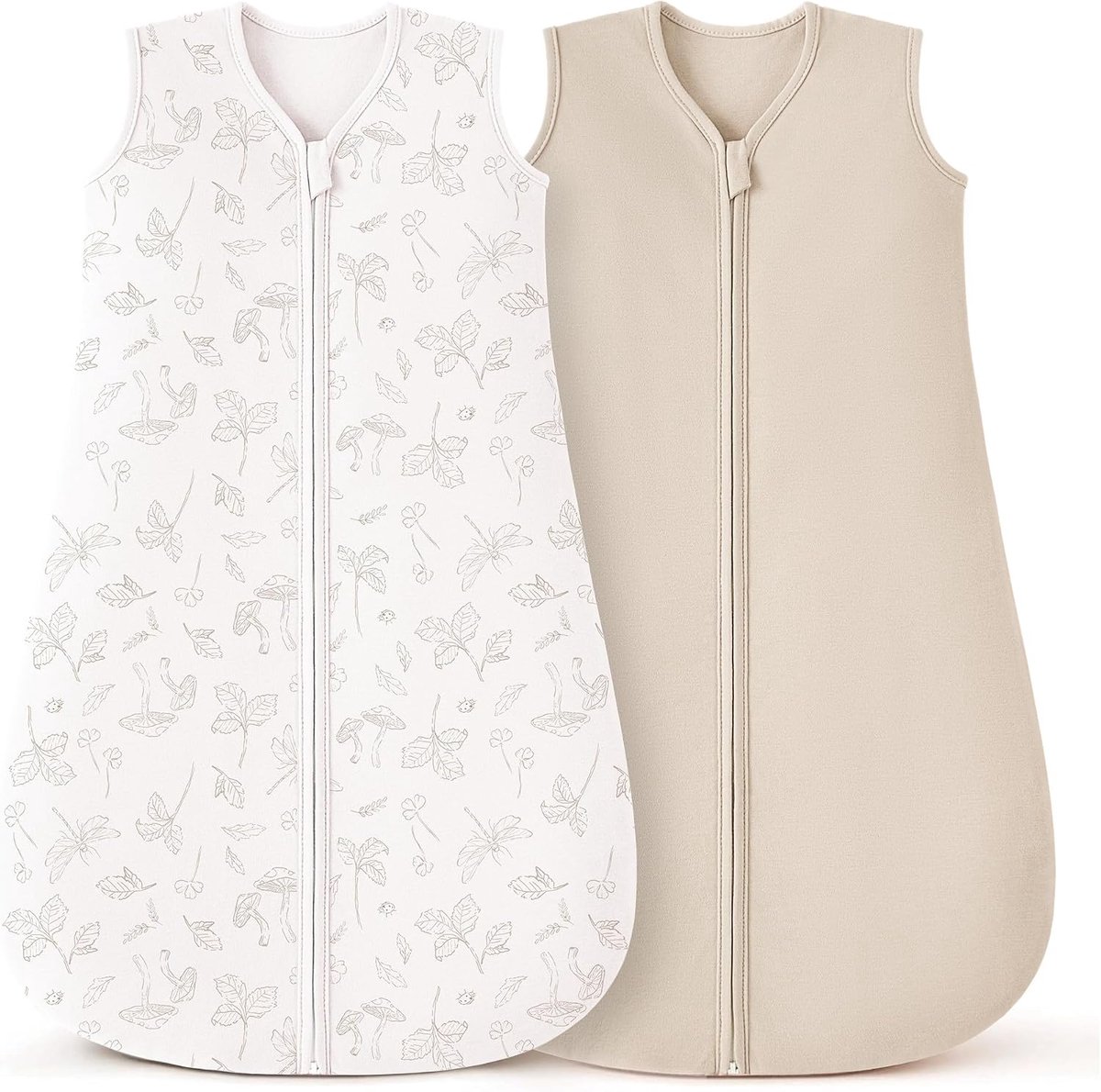 Babyslaapzak set van 2 stuks - 0,5 TOG - 100% katoen - dubbele ritssluiting, ideaal voor warme zomernachten - ShopVlot