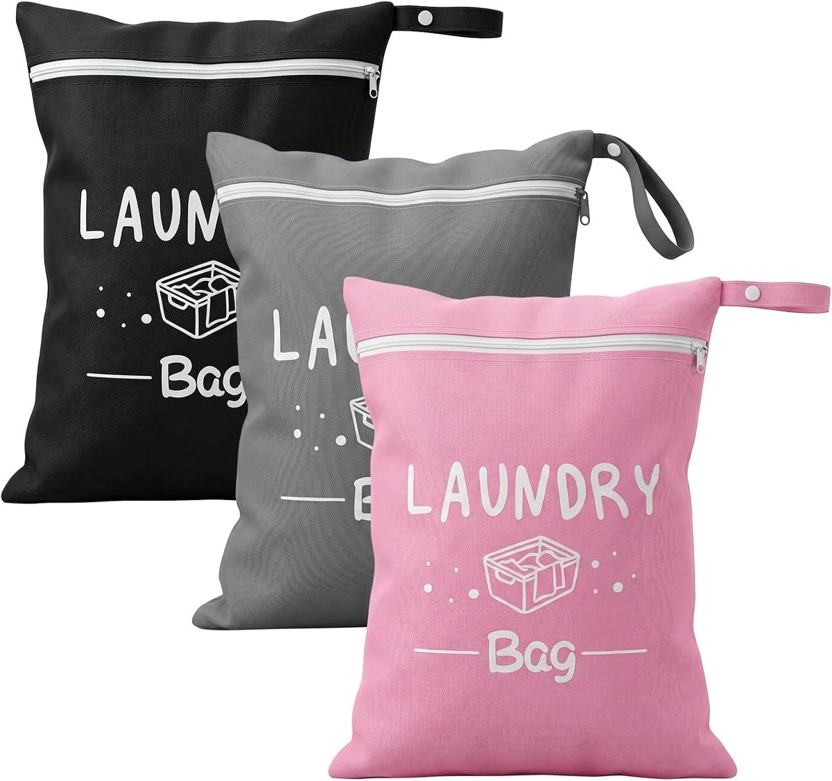 waterdichte zakken voor het zwembad 38 x 49 cm - grijs, roze, zwart - met handvat - ideaal voor vuile kleding - ShopVlot