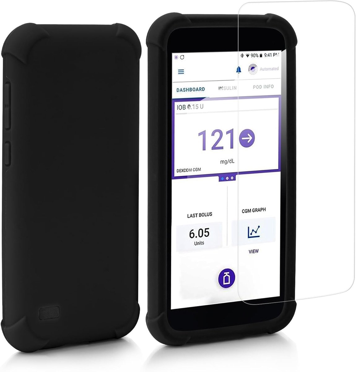 Omnipod 5 beschermende hoes - anti-scratch silicone - tempered glass - optimale bescherming - ShopVlot