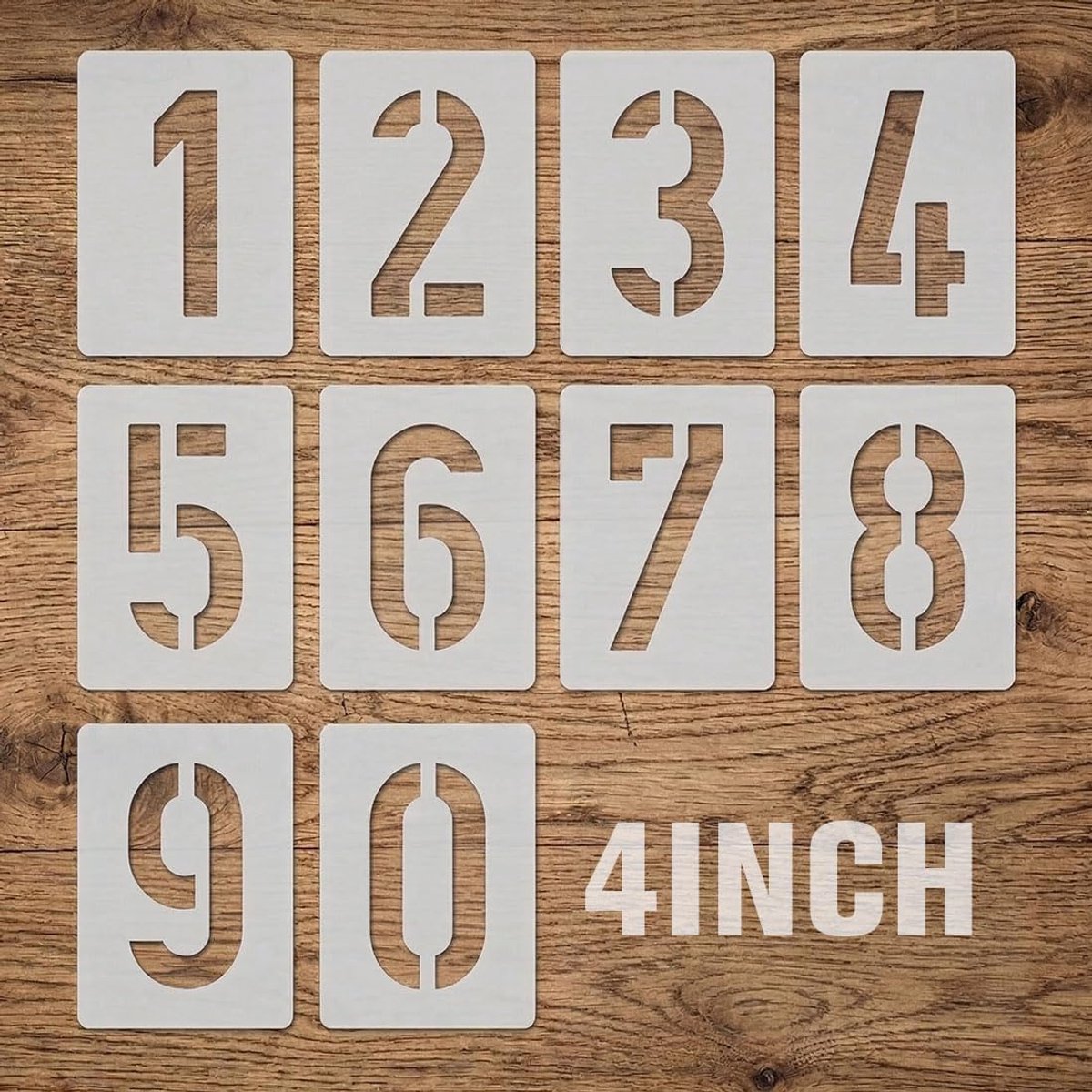 Zelfklevende cijfersjablonen 10 cm - compleet 0-9 - wit - perfect voor schilderprojecten - ShopVlot